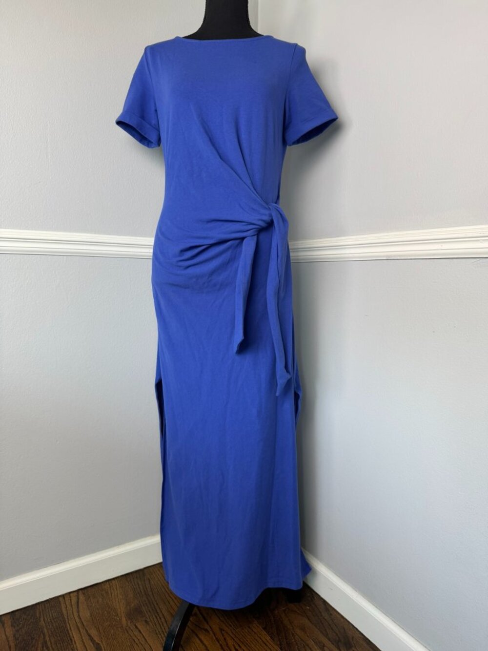 Sezane XS Pippa Midi Dress Stretch Preppy Money Minimalist Short-Sleeve French